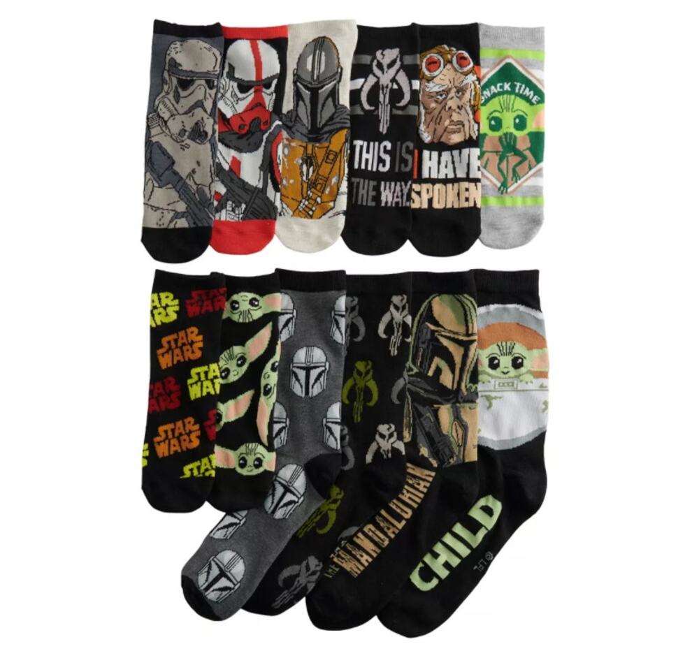 Star Wars The Mandalorian Socks - 12 Pack